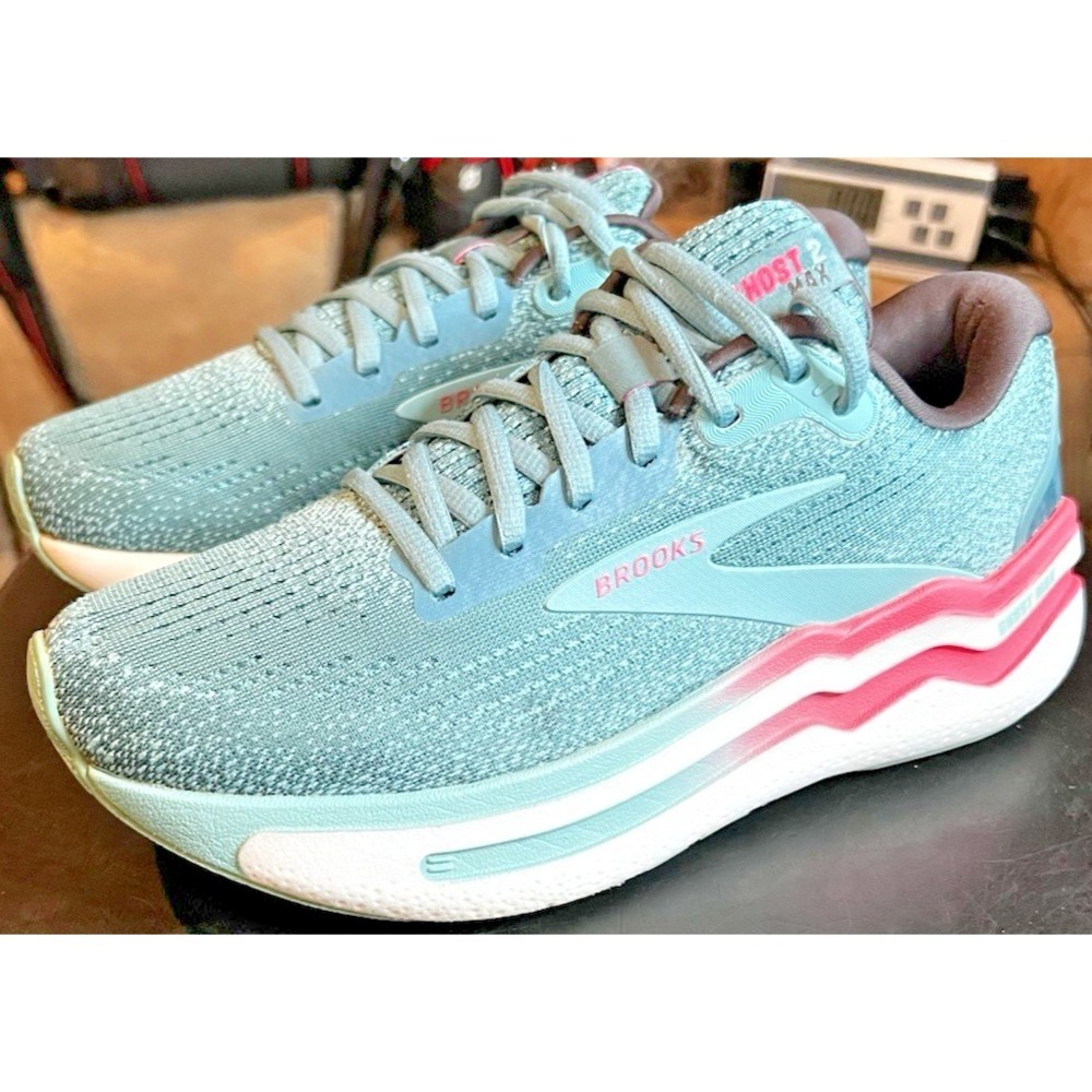Brooks Ghost Max 2  Teal/Pink Women's Size 7 Athletic Running Shoes  1204201B475 - Picture 6 of 10